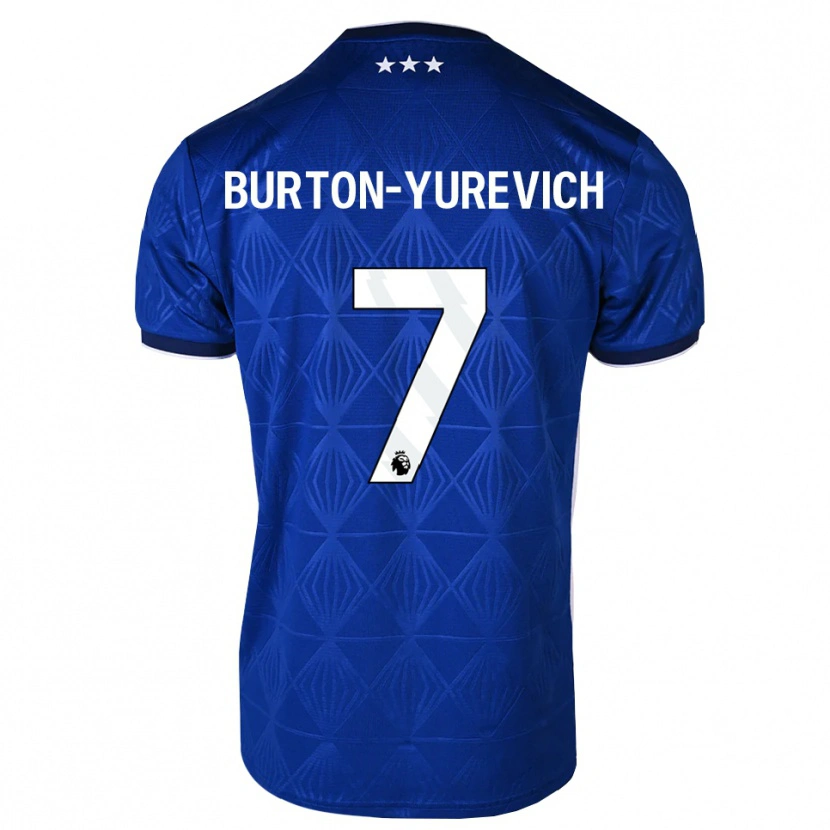 Danxen Børn Roman Burton-Yurevich #7 Mellemblå Hvid Rød Hjemmebane Spillertrøjer 2026/27 Trøje T-Shirt