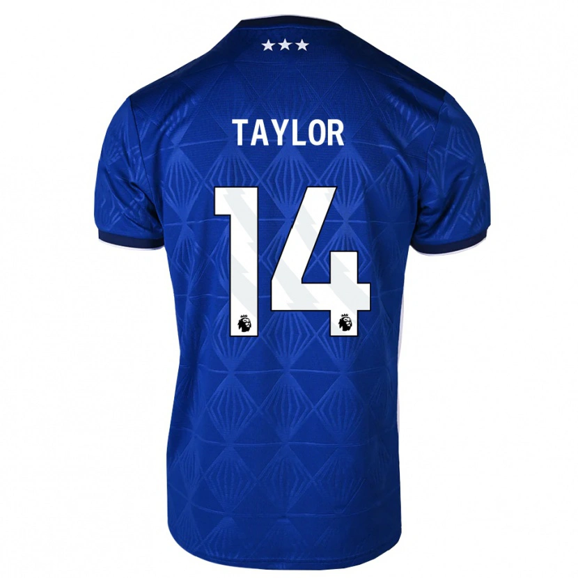 Danxen Børn Jack Taylor #14 Mellemblå Hvid Rød Hjemmebane Spillertrøjer 2026/27 Trøje T-Shirt