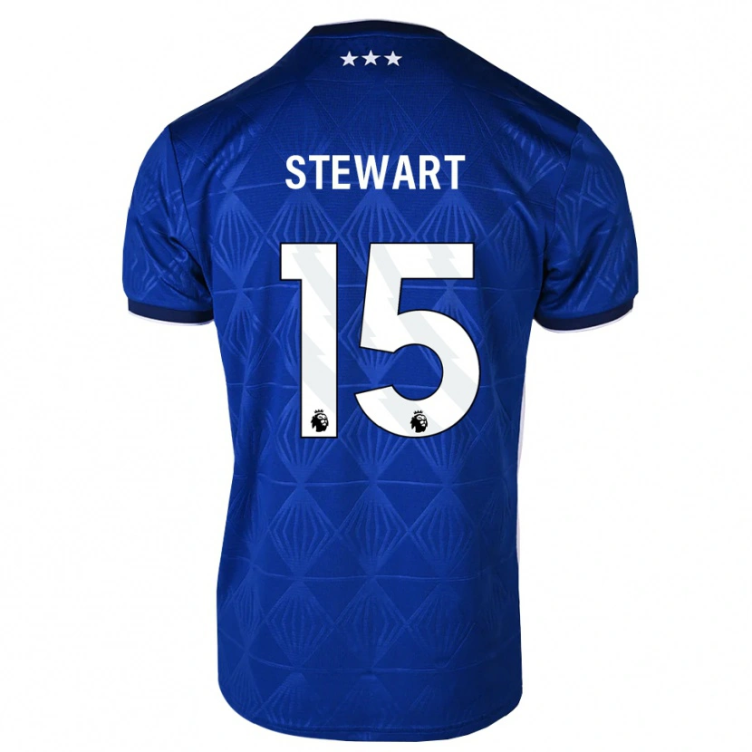 Danxen Børn Callum Stewart #15 Mellemblå Hvid Rød Hjemmebane Spillertrøjer 2026/27 Trøje T-Shirt