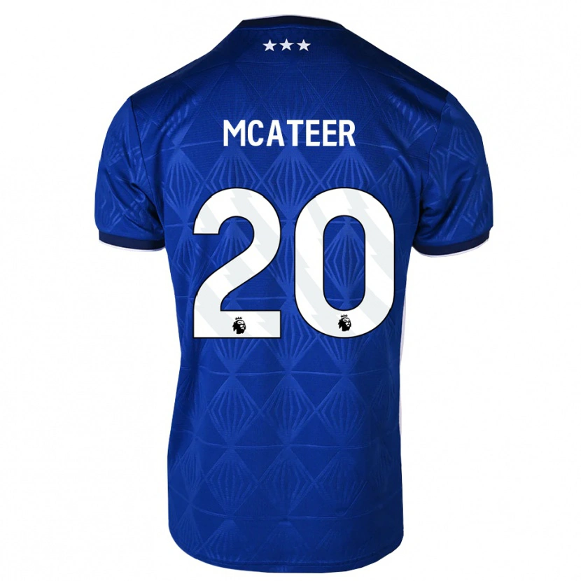 Danxen Børn Kasey Mcateer #20 Mellemblå Hvid Rød Hjemmebane Spillertrøjer 2026/27 Trøje T-Shirt