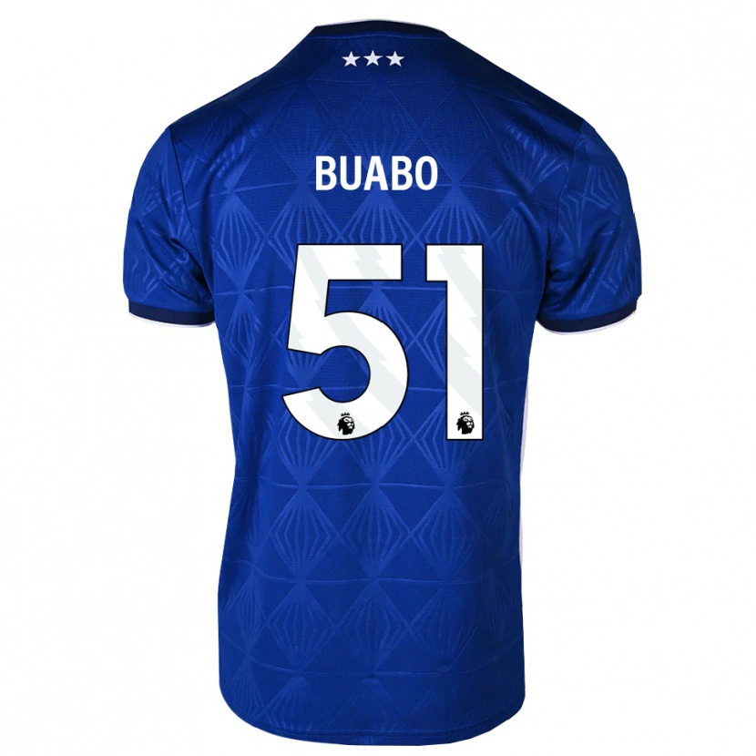 Danxen Børn Gerrard Buabo #51 Mellemblå Hvid Rød Hjemmebane Spillertrøjer 2026/27 Trøje T-Shirt