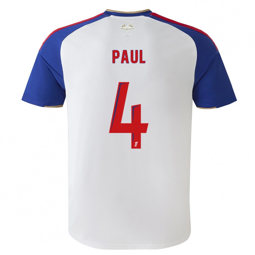 Danxen Børn Paul Akouokou #4 Kongeblå Rød Hvid Hjemmebane Spillertrøjer 2026/27 Trøje T-Shirt