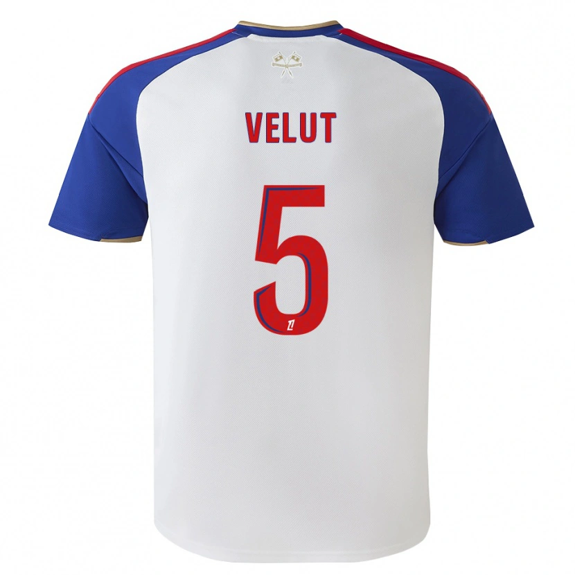Danxen Børn Nolan Velut #5 Kongeblå Rød Hvid Hjemmebane Spillertrøjer 2026/27 Trøje T-Shirt