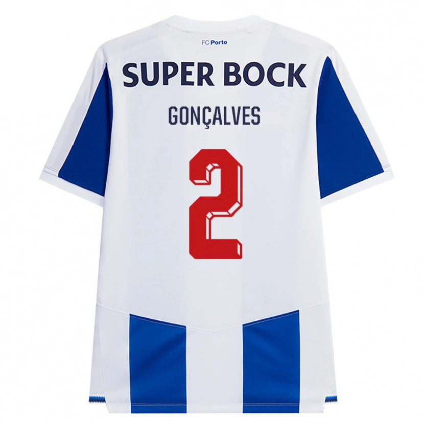 Danxen Børn Ema Gonçalves #2 Blå Hvid Rød Hjemmebane Spillertrøjer 2026/27 Trøje T-Shirt