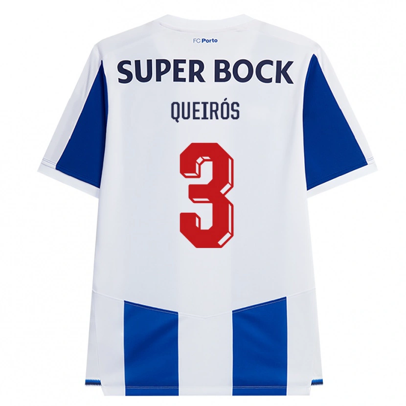 Danxen Børn Mariana Queirós #3 Blå Hvid Rød Hjemmebane Spillertrøjer 2026/27 Trøje T-Shirt