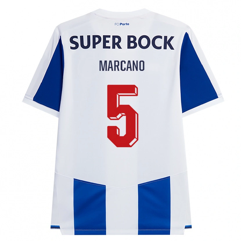Danxen Børn Ivan Marcano #5 Blå Hvid Rød Hjemmebane Spillertrøjer 2026/27 Trøje T-Shirt