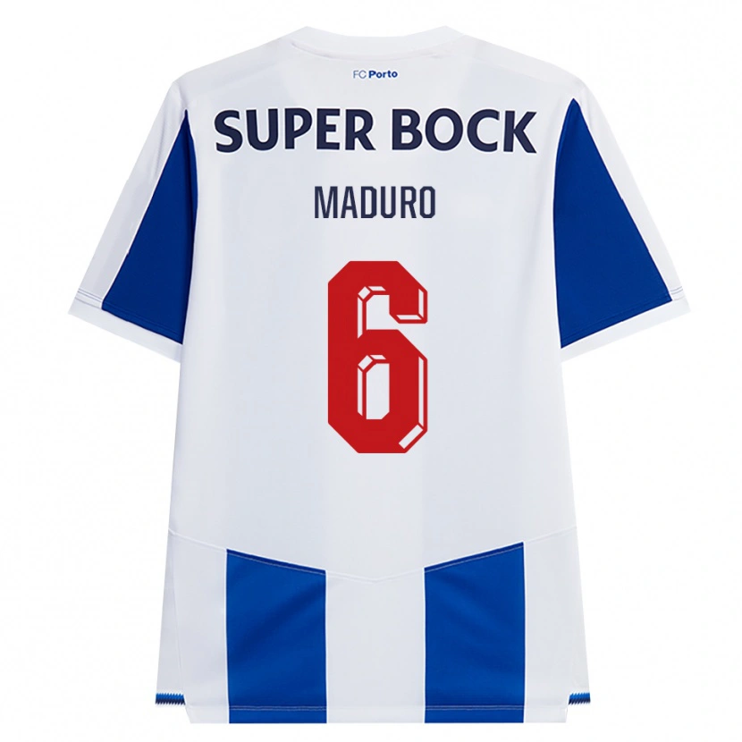 Danxen Børn Henrique Maduro #6 Blå Hvid Rød Hjemmebane Spillertrøjer 2026/27 Trøje T-Shirt