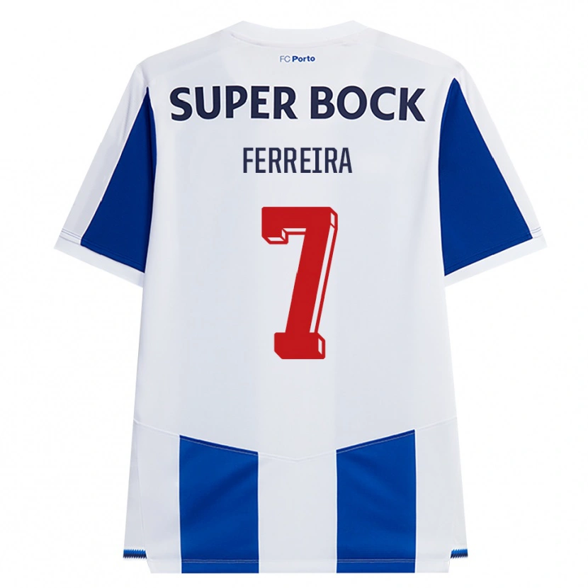Danxen Børn Maria Ferreira #7 Blå Hvid Rød Hjemmebane Spillertrøjer 2026/27 Trøje T-Shirt