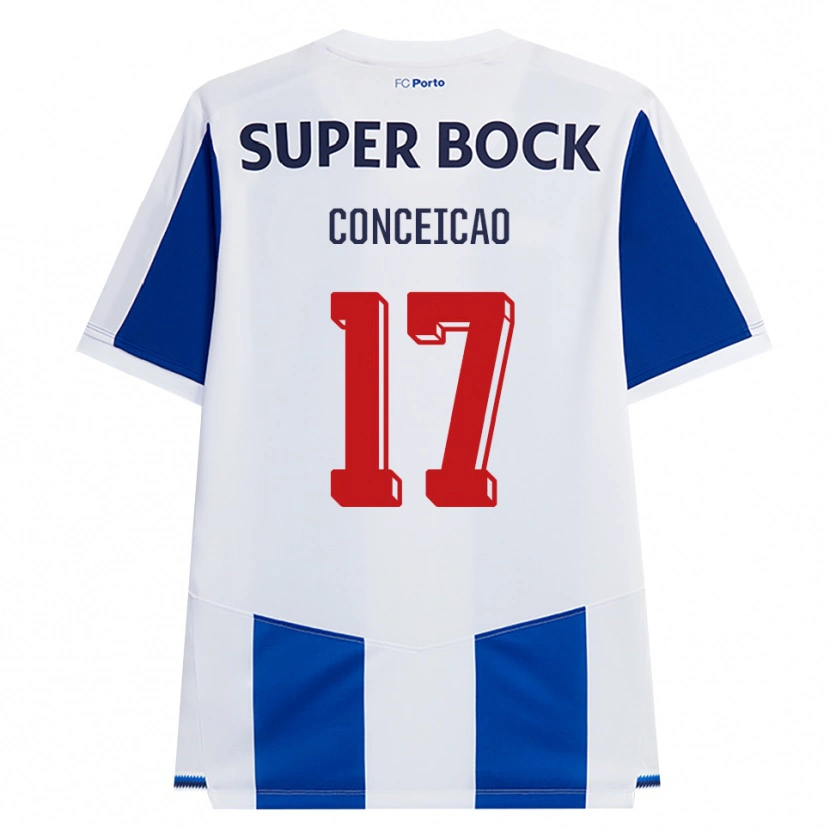 Danxen Børn Rodrigo Conceicao #17 Blå Hvid Rød Hjemmebane Spillertrøjer 2026/27 Trøje T-Shirt