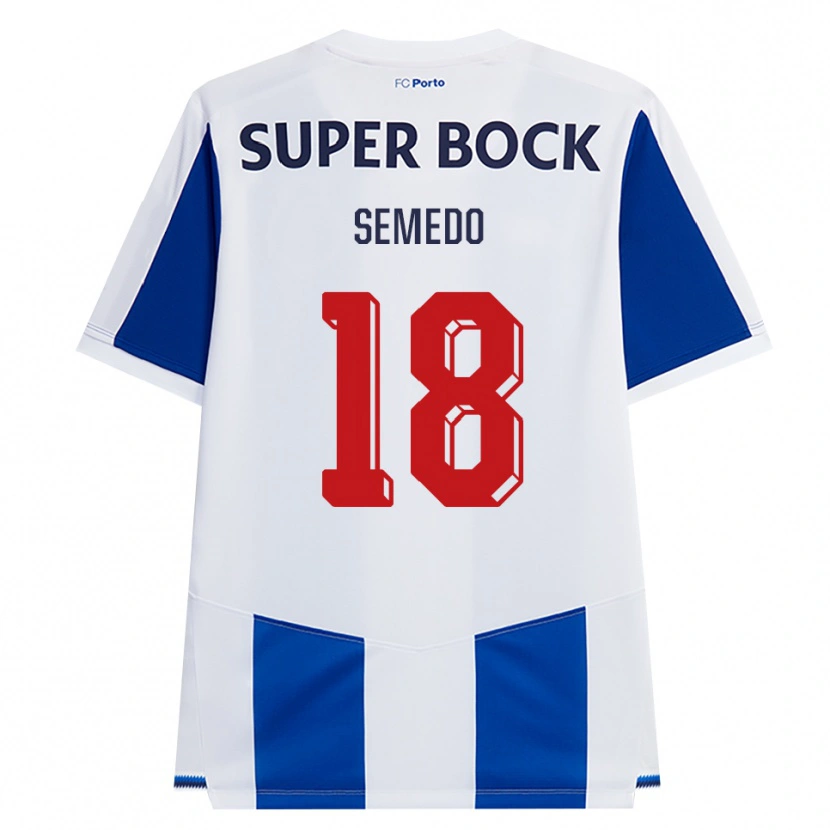 Danxen Børn Adriana Semedo #18 Blå Hvid Rød Hjemmebane Spillertrøjer 2026/27 Trøje T-Shirt