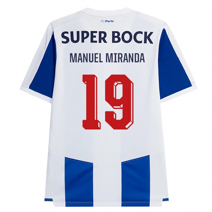 Danxen Børn Manuel Miranda #19 Blå Hvid Rød Hjemmebane Spillertrøjer 2026/27 Trøje T-Shirt