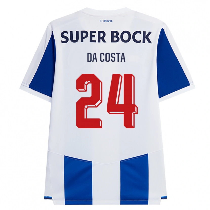 Danxen Børn Seif Da Costa #24 Blå Hvid Rød Hjemmebane Spillertrøjer 2026/27 Trøje T-Shirt