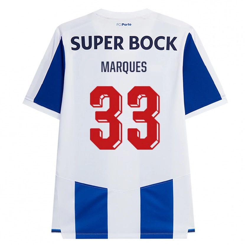Danxen Børn Bárbara Marques #33 Blå Hvid Rød Hjemmebane Spillertrøjer 2026/27 Trøje T-Shirt