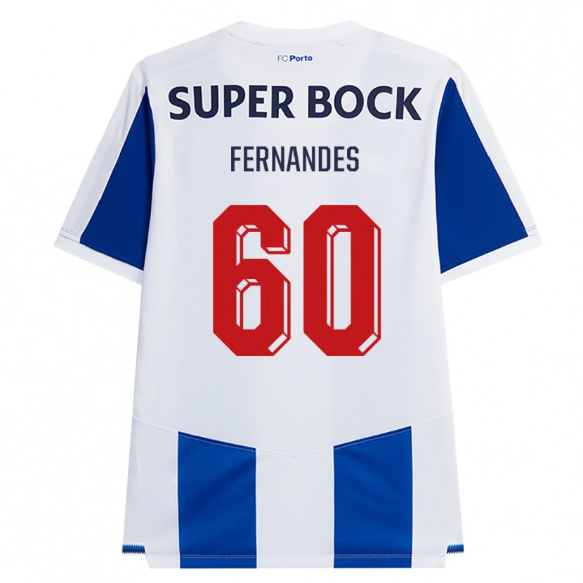 Danxen Børn Francisco Fernandes #60 Blå Hvid Rød Hjemmebane Spillertrøjer 2026/27 Trøje T-Shirt