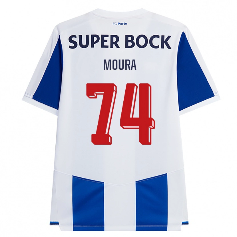 Danxen Børn Francisco Moura #74 Blå Hvid Rød Hjemmebane Spillertrøjer 2026/27 Trøje T-Shirt