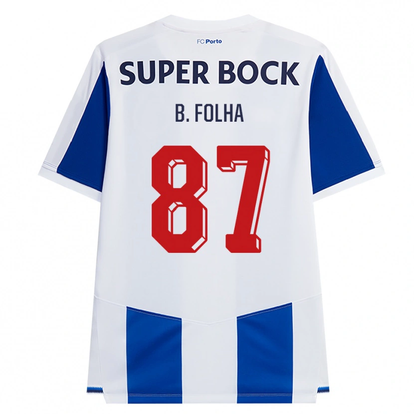 Danxen Børn Bernardo Folha #87 Blå Hvid Rød Hjemmebane Spillertrøjer 2026/27 Trøje T-Shirt