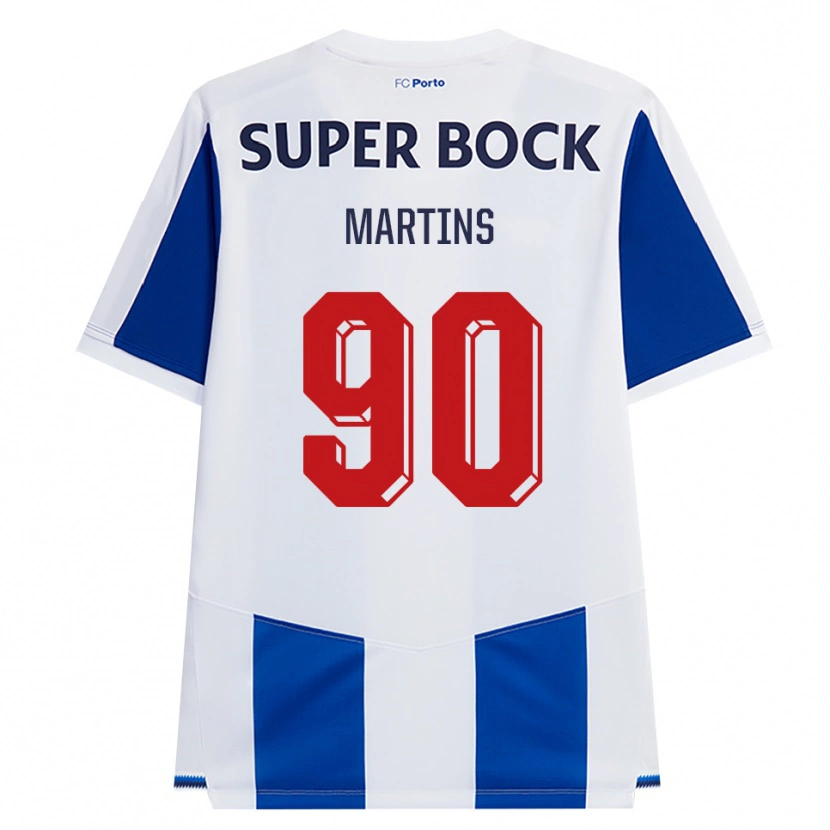 Danxen Børn Gil Martins #90 Blå Hvid Rød Hjemmebane Spillertrøjer 2026/27 Trøje T-Shirt