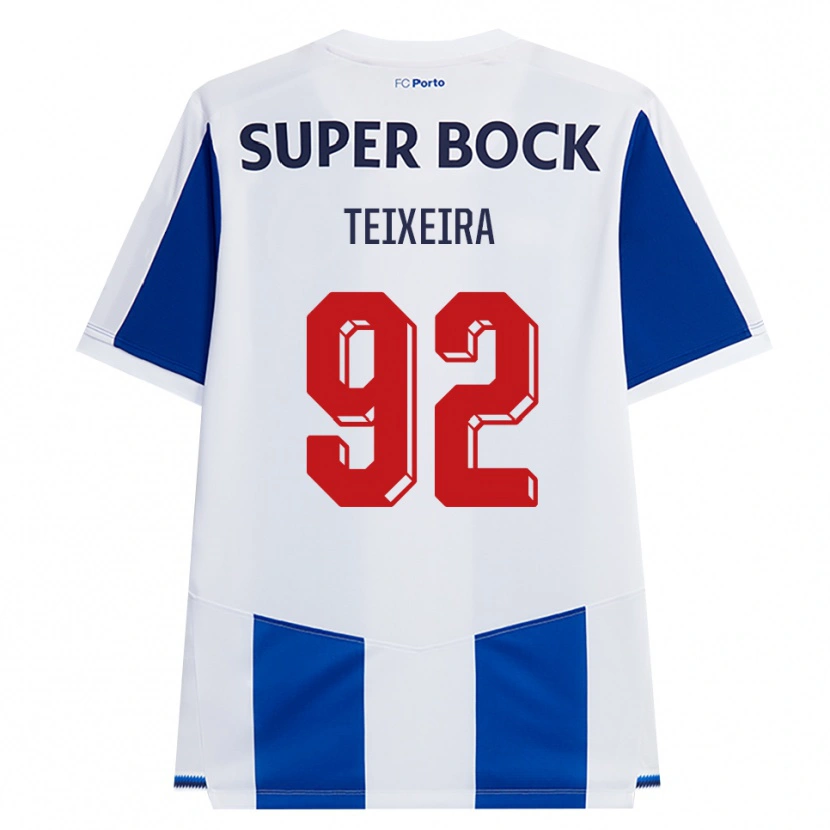 Danxen Børn João Teixeira #92 Blå Hvid Rød Hjemmebane Spillertrøjer 2026/27 Trøje T-Shirt