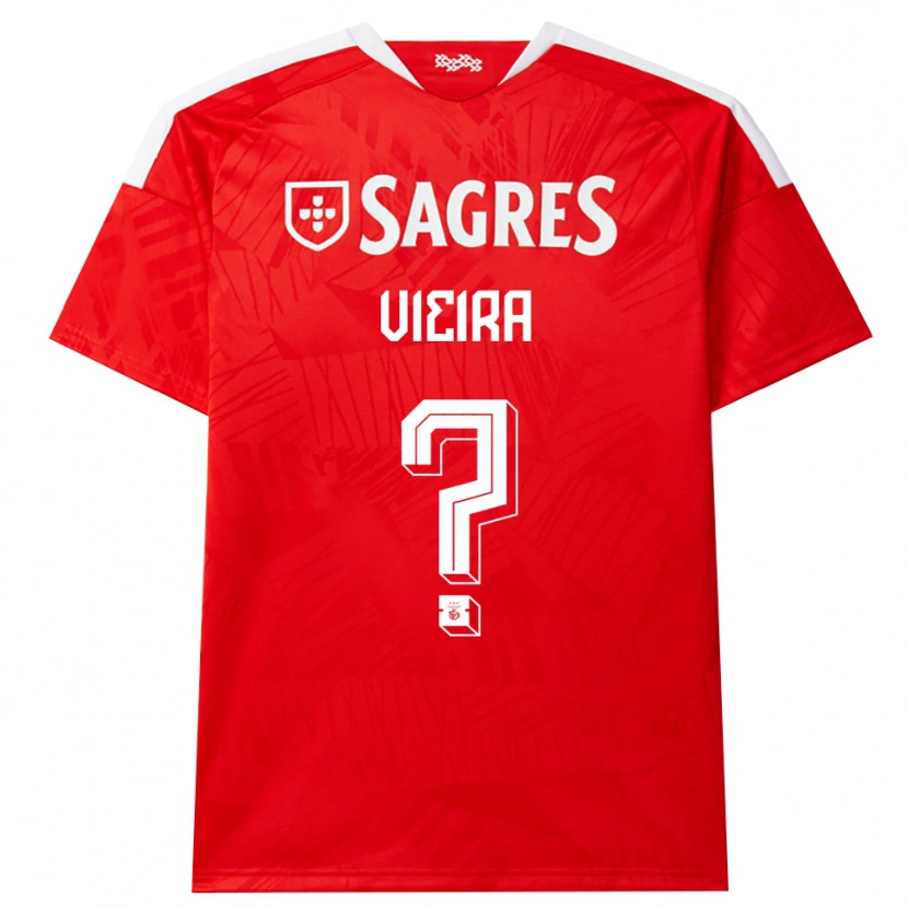 Danxen Børn Miguel Vieira #0 Rød Hvid Gul Hjemmebane Spillertrøjer 2026/27 Trøje T-Shirt