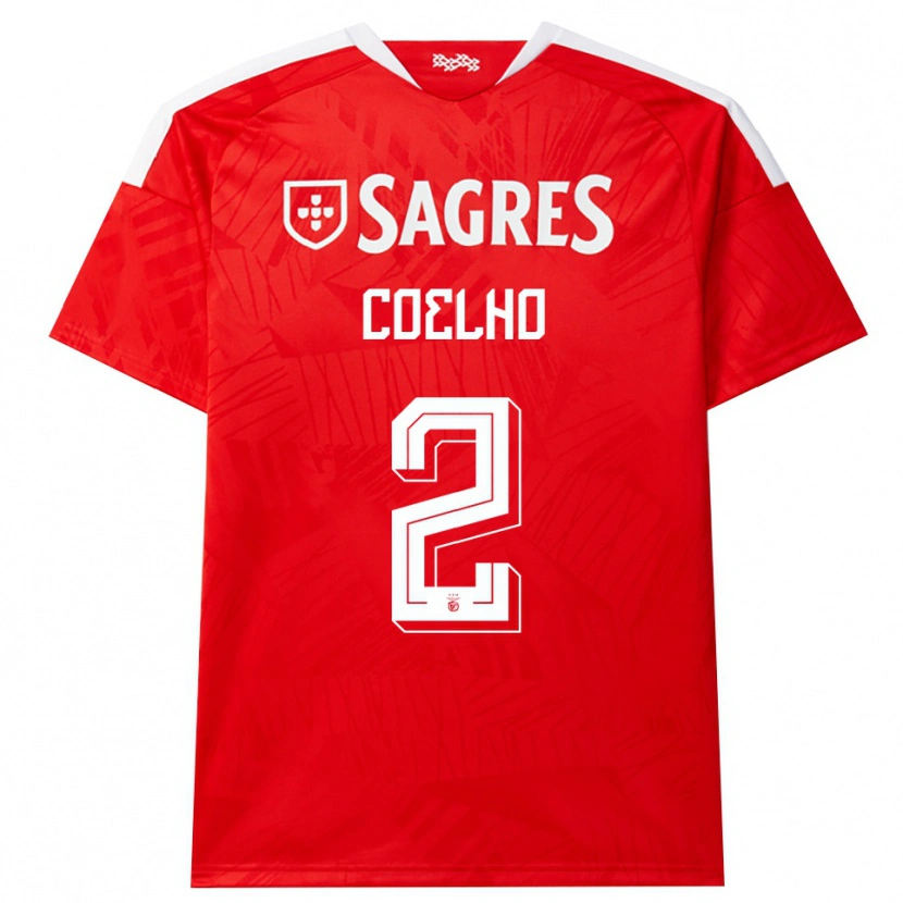 Danxen Børn Diogo Coelho #2 Rød Hvid Gul Hjemmebane Spillertrøjer 2026/27 Trøje T-Shirt