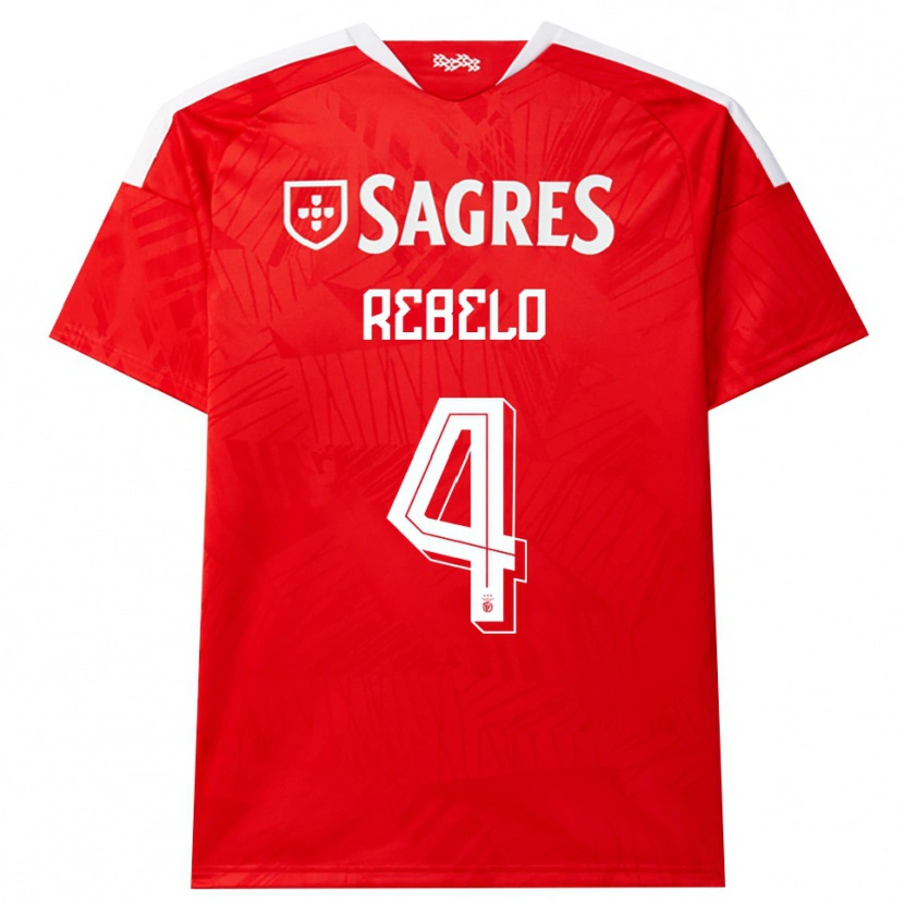 Danxen Børn Silvia Rebelo #4 Rød Hvid Gul Hjemmebane Spillertrøjer 2026/27 Trøje T-Shirt