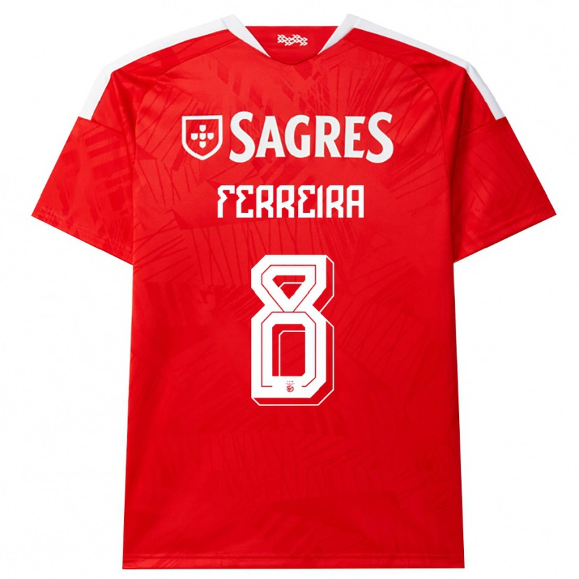 Danxen Børn Isaac Ferreira #8 Rød Hvid Gul Hjemmebane Spillertrøjer 2026/27 Trøje T-Shirt