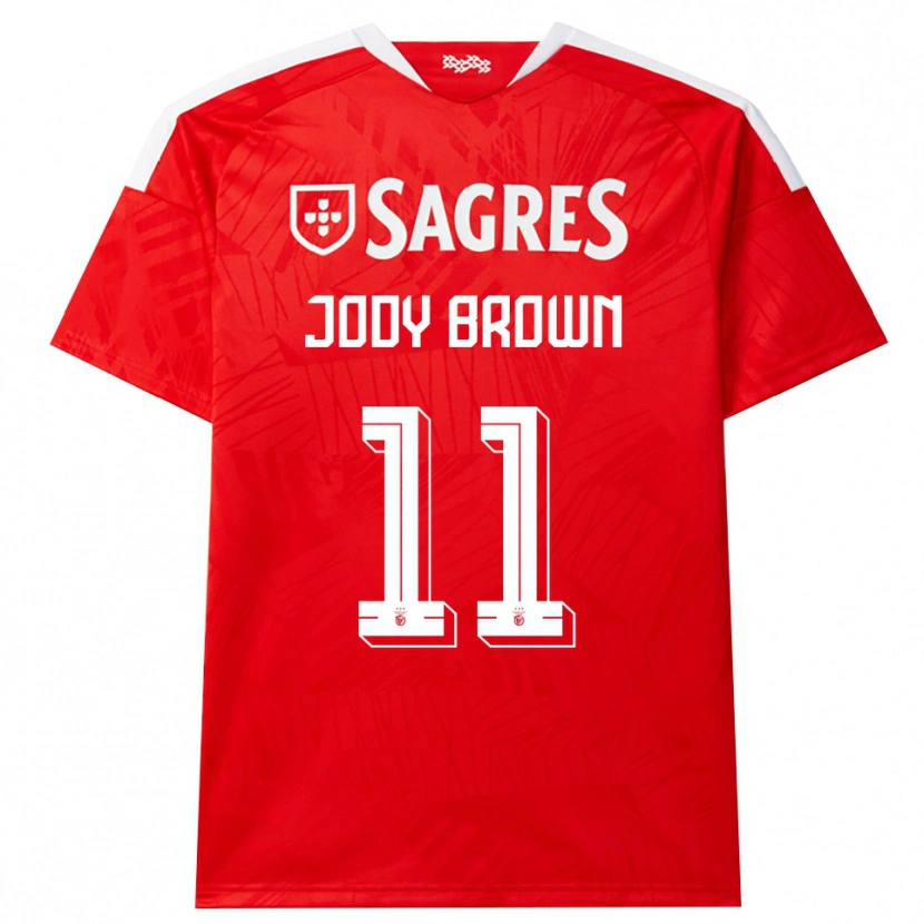 Danxen Børn Jody Brown #11 Rød Hvid Gul Hjemmebane Spillertrøjer 2026/27 Trøje T-Shirt