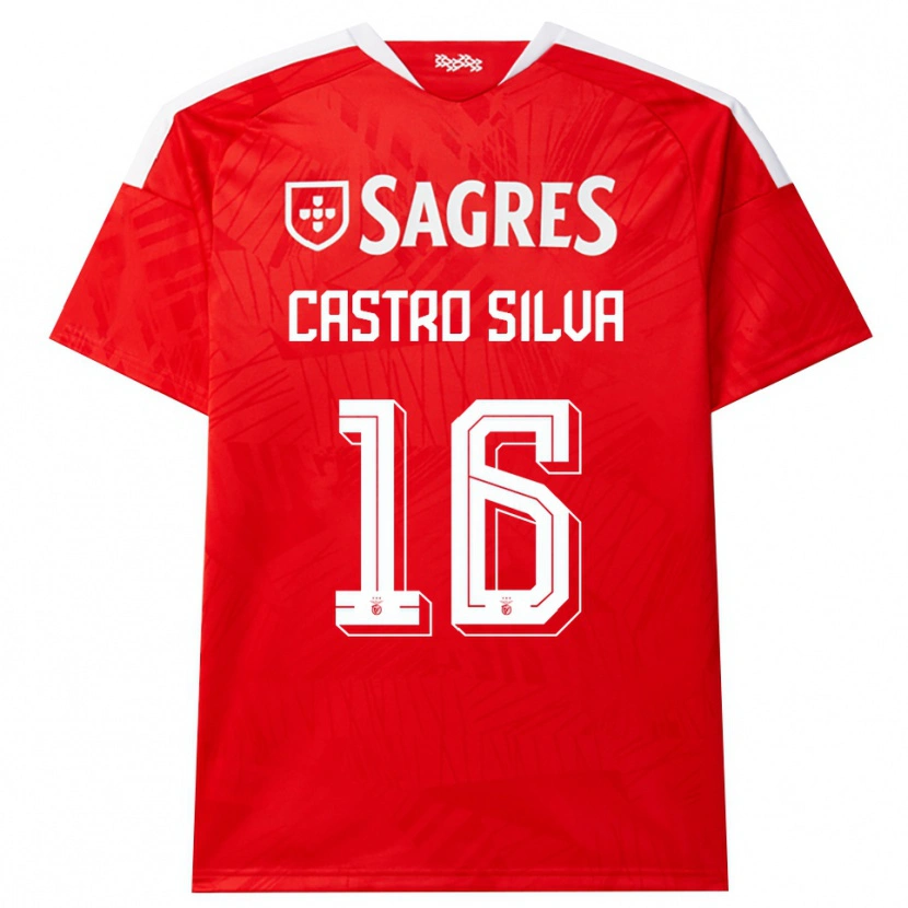 Danxen Børn Guilherme Castro #16 Rød Hvid Gul Hjemmebane Spillertrøjer 2026/27 Trøje T-Shirt