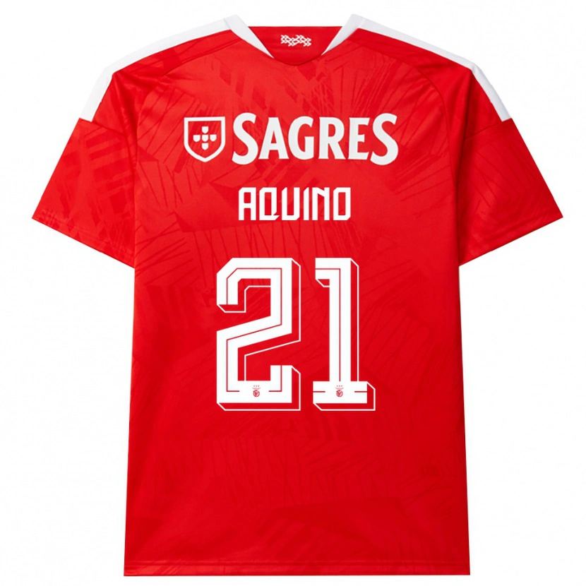 Danxen Børn Jesus Aquino #21 Rød Hvid Gul Hjemmebane Spillertrøjer 2026/27 Trøje T-Shirt