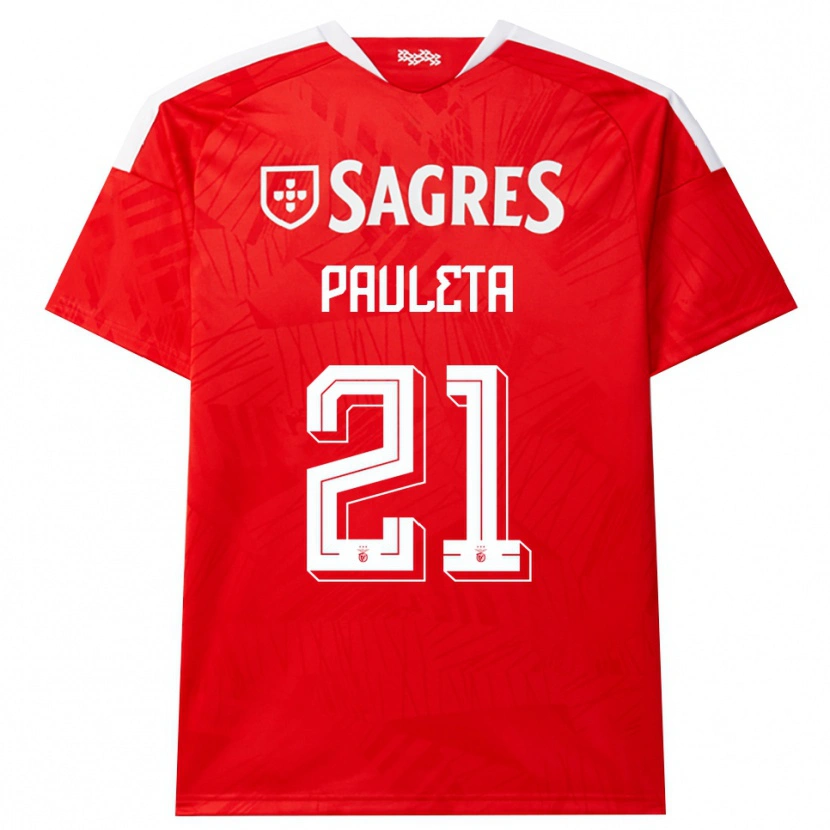 Danxen Børn Pauleta #21 Rød Hvid Gul Hjemmebane Spillertrøjer 2026/27 Trøje T-Shirt