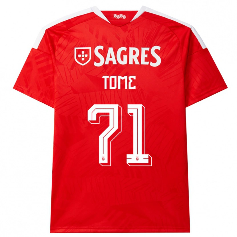 Danxen Børn Joao Tome #71 Rød Hvid Gul Hjemmebane Spillertrøjer 2026/27 Trøje T-Shirt