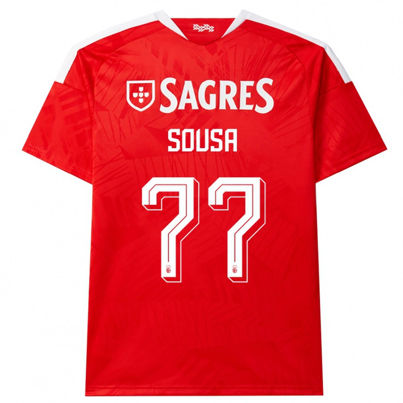 Danxen Børn Gerson Sousa #77 Rød Hvid Gul Hjemmebane Spillertrøjer 2026/27 Trøje T-Shirt