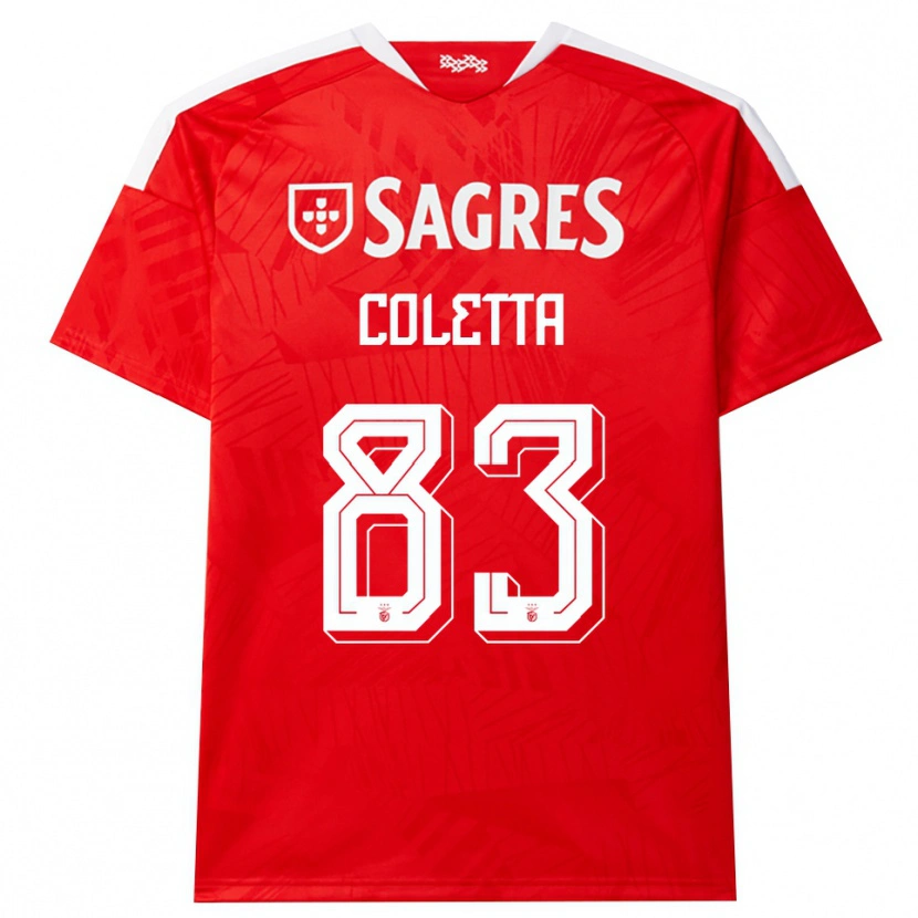Danxen Børn Federico Coletta #83 Rød Hvid Gul Hjemmebane Spillertrøjer 2026/27 Trøje T-Shirt