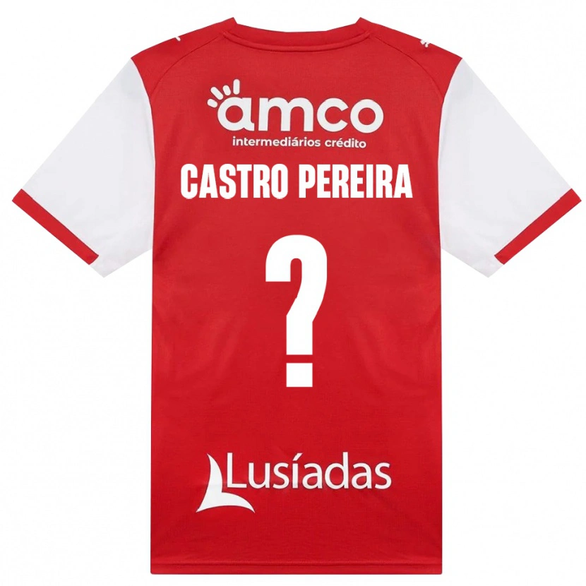 Danxen Børn Rodrigo Castro Pereira #0 Hvid Rød Sort Hjemmebane Spillertrøjer 2026/27 Trøje T-Shirt