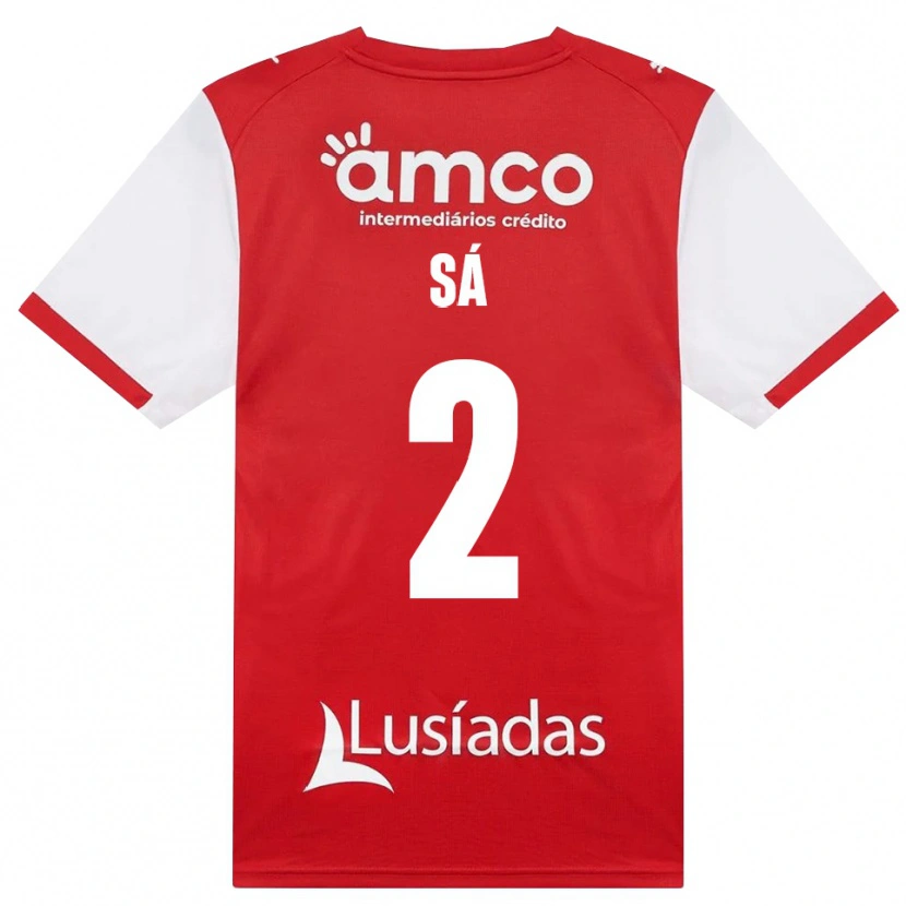 Danxen Børn Henrique Sá #2 Hvid Rød Sort Hjemmebane Spillertrøjer 2026/27 Trøje T-Shirt