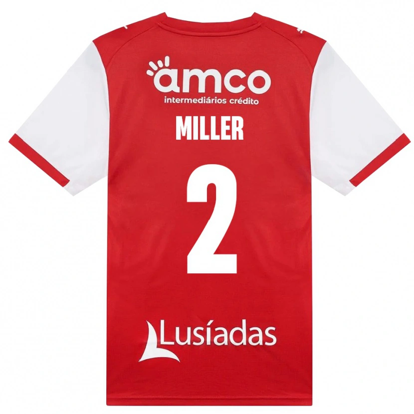 Danxen Børn Maria Miller #2 Hvid Rød Sort Hjemmebane Spillertrøjer 2026/27 Trøje T-Shirt