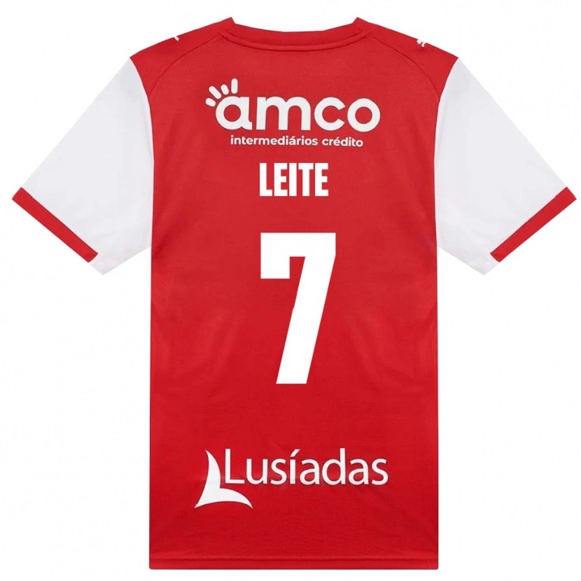 Danxen Børn Afonso Leite #7 Hvid Rød Sort Hjemmebane Spillertrøjer 2026/27 Trøje T-Shirt