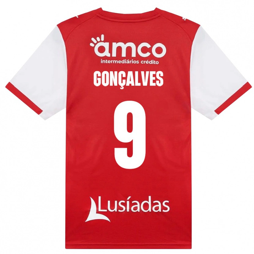 Danxen Børn João Gonçalves #9 Hvid Rød Sort Hjemmebane Spillertrøjer 2026/27 Trøje T-Shirt