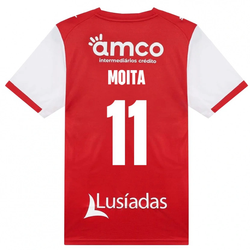 Danxen Børn Carlos Moita #11 Hvid Rød Sort Hjemmebane Spillertrøjer 2026/27 Trøje T-Shirt