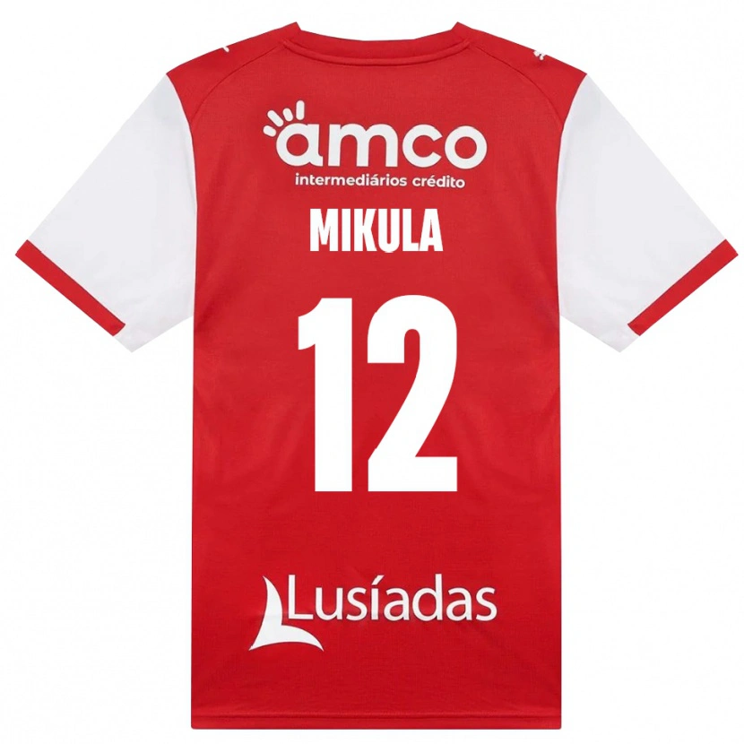 Danxen Børn Matviy Mikula #12 Hvid Rød Sort Hjemmebane Spillertrøjer 2026/27 Trøje T-Shirt