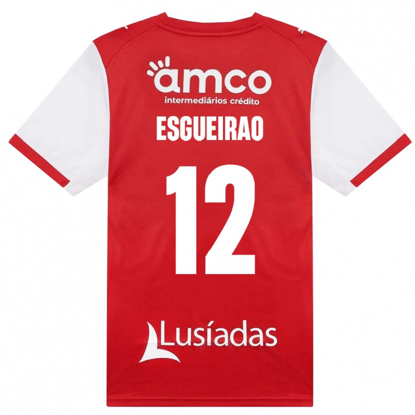 Danxen Børn Íris Esgueirão #12 Hvid Rød Sort Hjemmebane Spillertrøjer 2026/27 Trøje T-Shirt