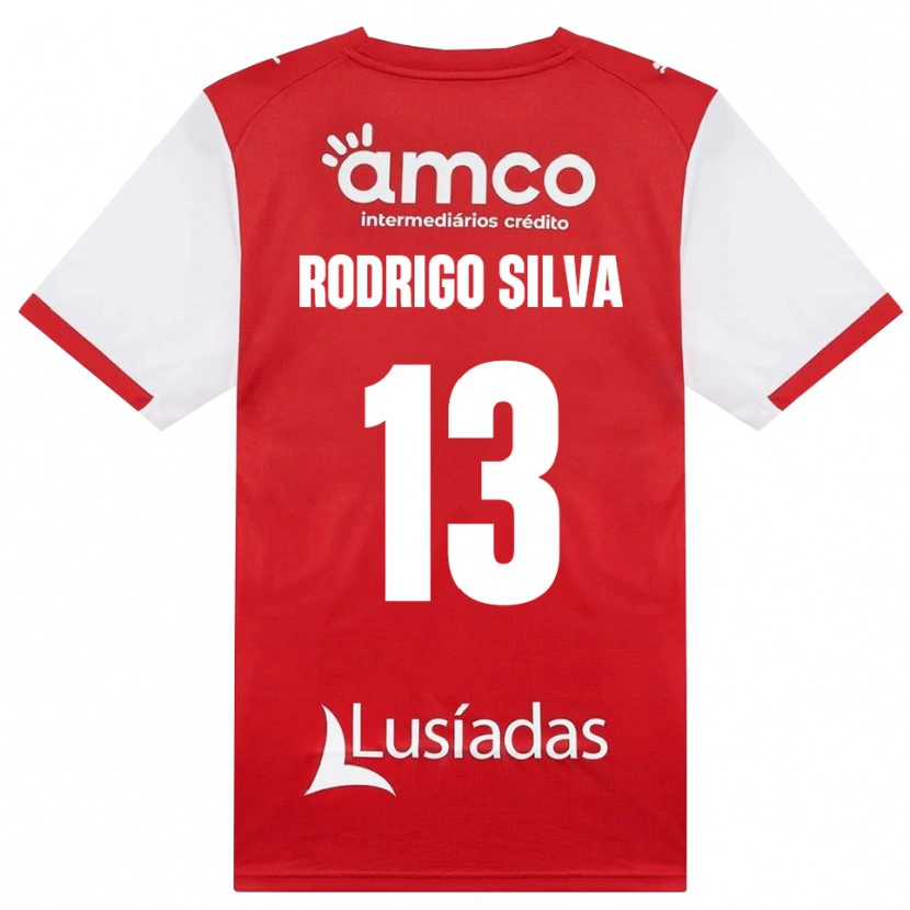 Danxen Børn Rodrigo Silva #13 Hvid Rød Sort Hjemmebane Spillertrøjer 2026/27 Trøje T-Shirt