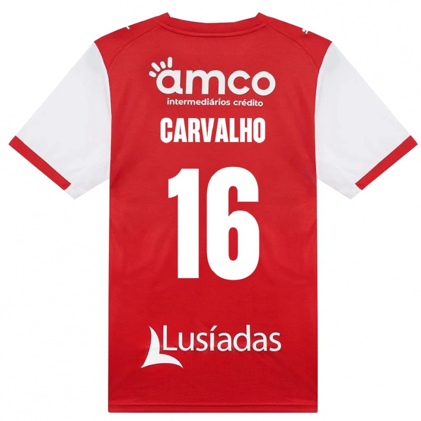 Danxen Børn Alexandre Carvalho #16 Hvid Rød Sort Hjemmebane Spillertrøjer 2026/27 Trøje T-Shirt