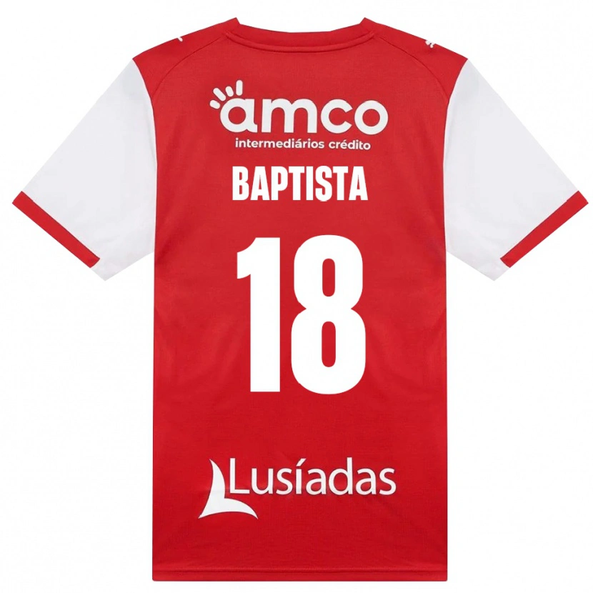 Danxen Børn Tiago Baptista #18 Hvid Rød Sort Hjemmebane Spillertrøjer 2026/27 Trøje T-Shirt