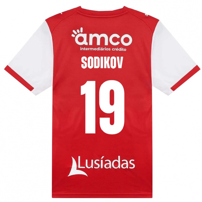 Danxen Børn Sayfiddin Sodikov #19 Hvid Rød Sort Hjemmebane Spillertrøjer 2026/27 Trøje T-Shirt