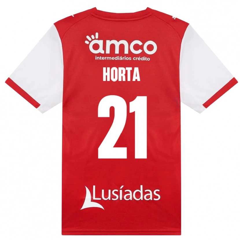 Danxen Børn Ricardo Horta #21 Hvid Rød Sort Hjemmebane Spillertrøjer 2026/27 Trøje T-Shirt