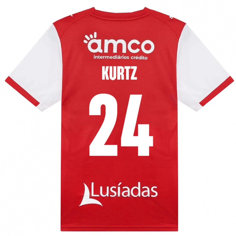 Danxen Børn Linus Kurtz #24 Hvid Rød Sort Hjemmebane Spillertrøjer 2026/27 Trøje T-Shirt