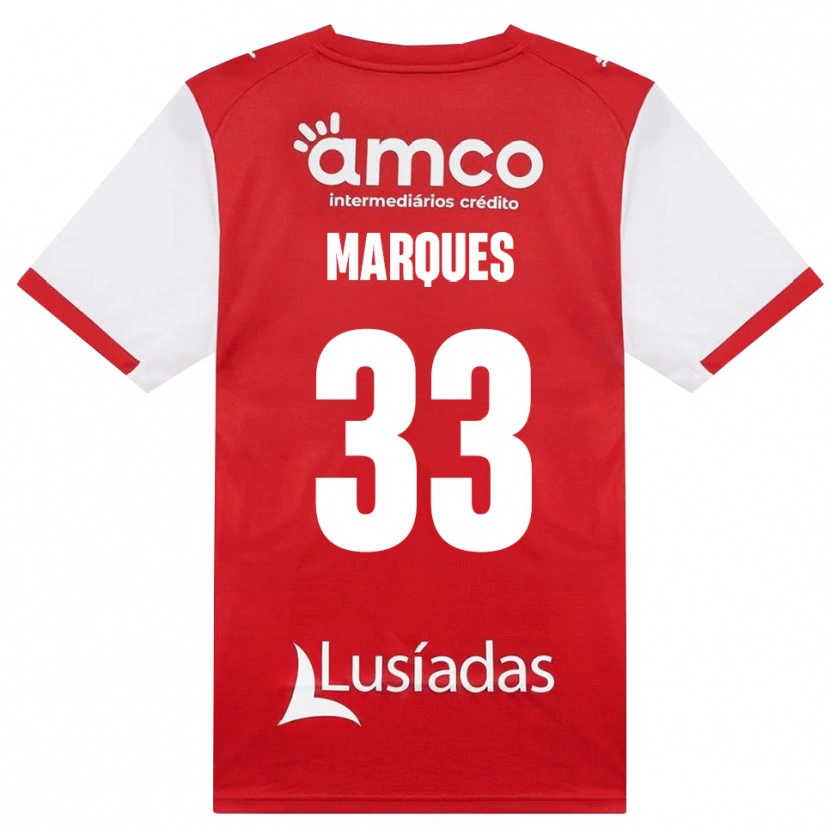 Danxen Børn João Marques #33 Hvid Rød Sort Hjemmebane Spillertrøjer 2026/27 Trøje T-Shirt