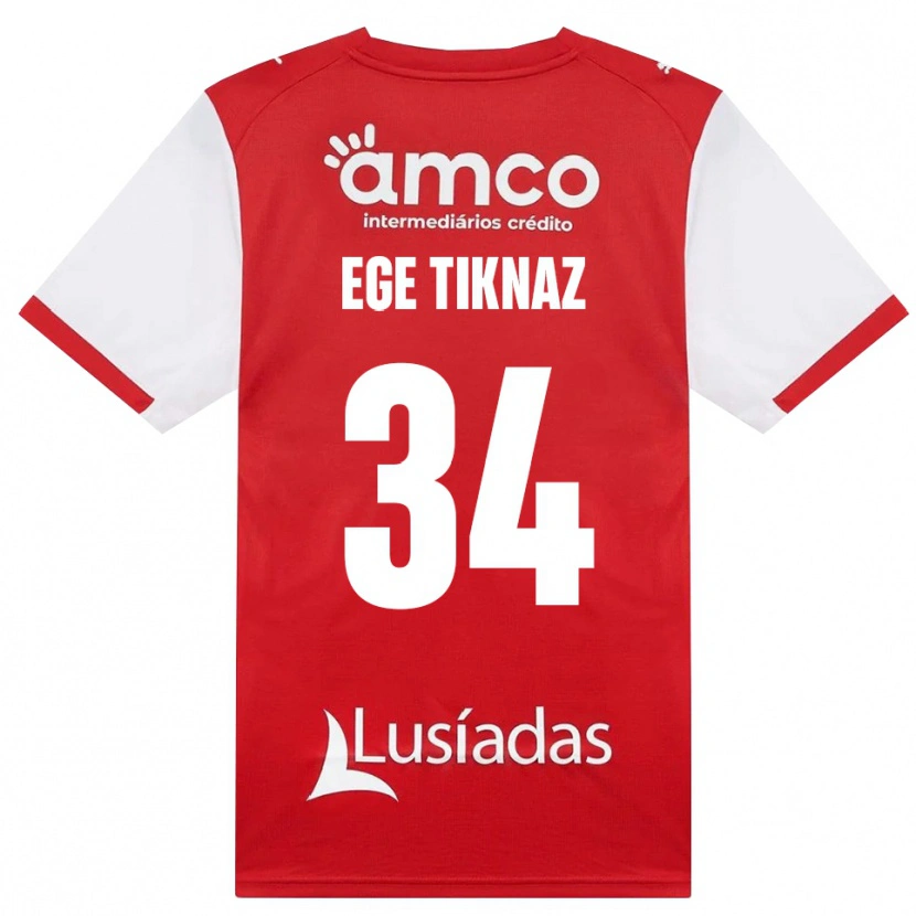 Danxen Børn Demir Ege Tıknaz #34 Hvid Rød Sort Hjemmebane Spillertrøjer 2026/27 Trøje T-Shirt