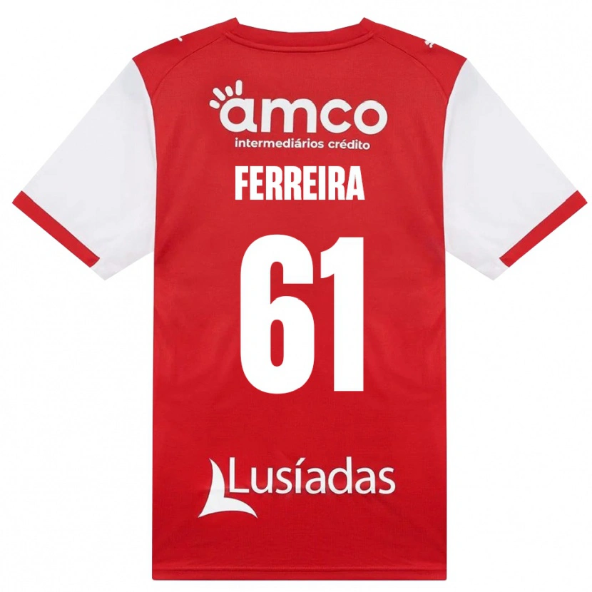 Danxen Børn Tiago Ferreira #61 Hvid Rød Sort Hjemmebane Spillertrøjer 2026/27 Trøje T-Shirt